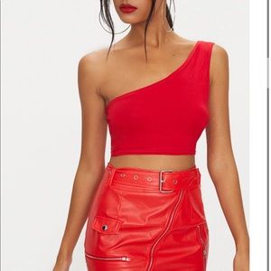 Sexy One Shoulder Crop Top